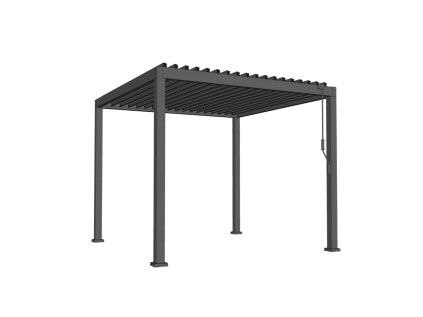 Hliníková záhradná pergola, sivá, LED, 3 x 3 x 2,5 m *0623