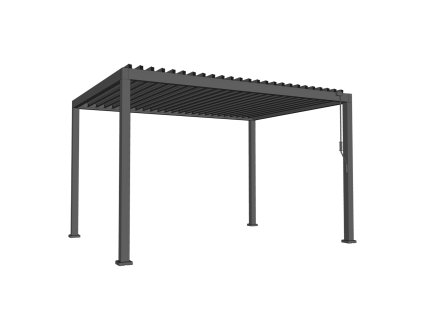 Hliníková záhradná pergola, sivá, LED, 3 x 4 x 2,5 m *0654