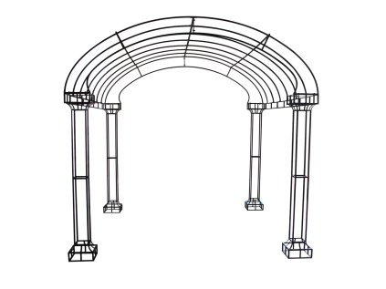 ZÁHRADNÝ ALTÁNOK 300 x 300 x 288 CM OBLÚKOVÝ ANTICKÝ ČIERNY *8192