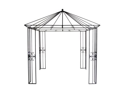 ZÁHRADNÝ ALTÁNOK 258 x 258 x 290 CM KÓNICKÝ ANTIČNÁ ČIERNA *8185