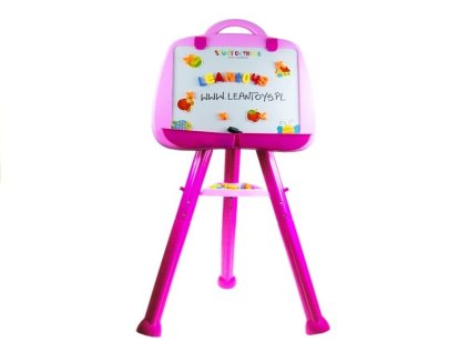 Stojanová magnetická tabuľa s perom ružová