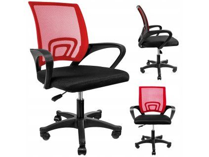 Stolička SMART, čierna podnož, červená