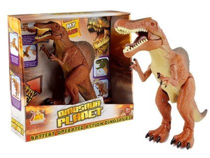 Veľký dinosaurus Tyranosaurus na batérie, ručí