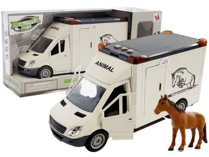 Nákladné auto na prepravu koní, biele