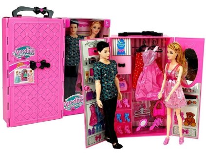 Šatníková súprava pre bábiku Boy Girl's Dresser Set in Case