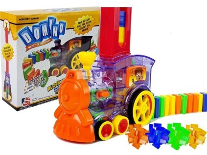 LED lokomotíva Stohovanie Domino Vlak Puzzle Batérie Puzzle