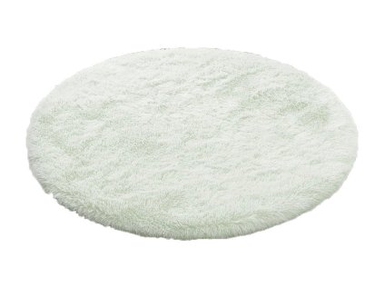 Biely okrúhly shaggy koberec Lana
