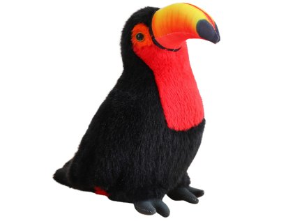 Plyšový vták tukan objíma červený 35cm