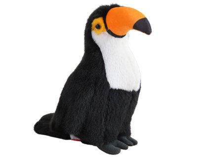 Plyšový vták tukan objíma biely 35cm