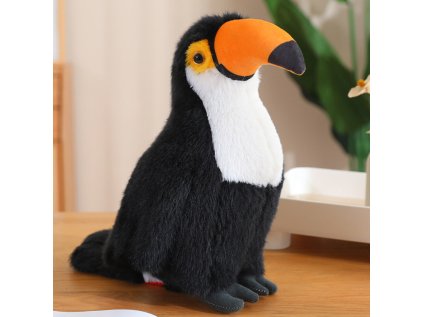 Plyšový vták tukan objíma biely 35cm