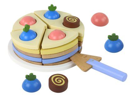 Drevená torta s 8 kúskami hračka