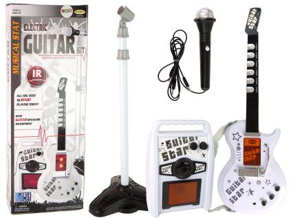 Elektrická gitara s mikrofónom na batérie