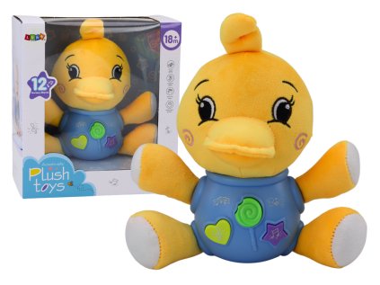 Plyšová kačica Interaktívna plyšová žltá hrajúca 19 cm