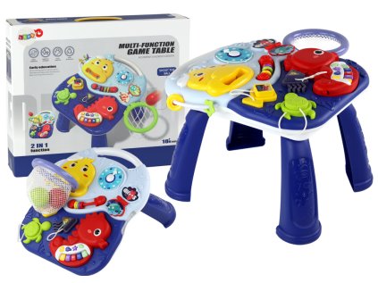 Učebný stôl 2v1 Morské zvieratá Piano Clock Basket Balls