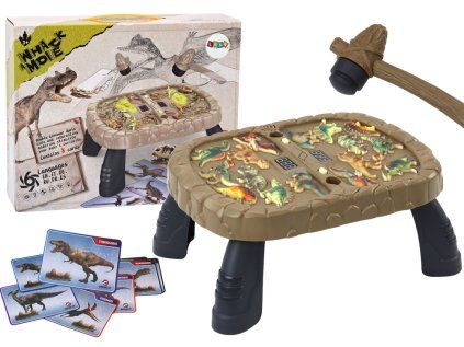 Stolová arkádová hra Pleskni krtka s dinosaurami