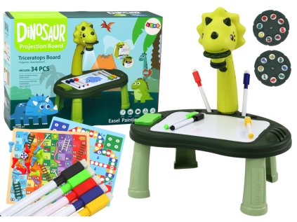 Dinosaurus Kreslenie Projektor Herný stôl 2v1 Čínske hady Zelená