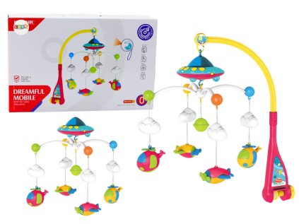 Ufo Planes Kolotoč do postieľky pre dieťa 108 Melodies Projektor