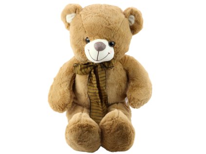 Plyšový medvedík s hnedou pruhovanou dekou 60 cm