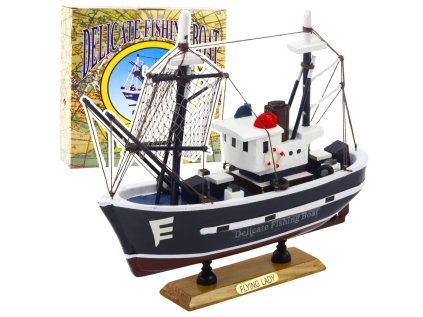 Zberateľský model dekoratívneho rybárskeho plavidla Flying Lady 24x23cm