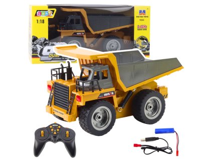 Huina Diaľkovo ovládaný RC sklápač žltý 9-CH 1:18