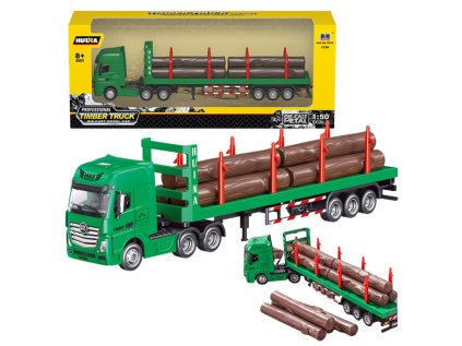 Nákladné auto na prepravu dreva Kov Huina 1:50 Zelená