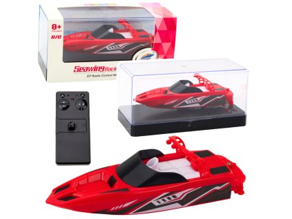 RC rýchlostný čln na diaľkové ovládanie bielo-červený 15cm