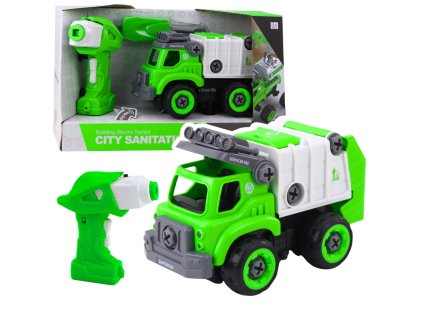 RC skrutkovač na diaľkové ovládanie Green 2-in-1 Garbage Truck