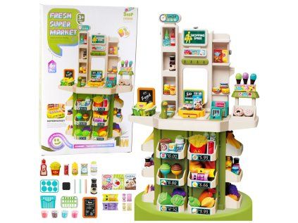 Detský interaktívny obchod – supermarket, 67 ks