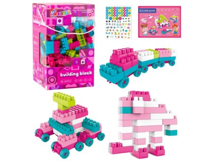 Priestorové stavebné bloky Pastelová ružová 360 el.