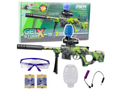 AWM Vodná guľa Pušky Hydrogel Zelené okuliare 61cm