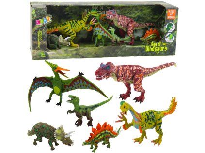 Sada figúrok dinosaury pohyblivé nohy a čeľuste 6 ks