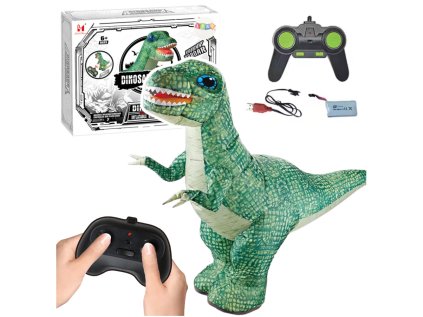 Veľký nafukovací dinosaurus na diaľkové ovládanie RC zelený 130 x 190 cm