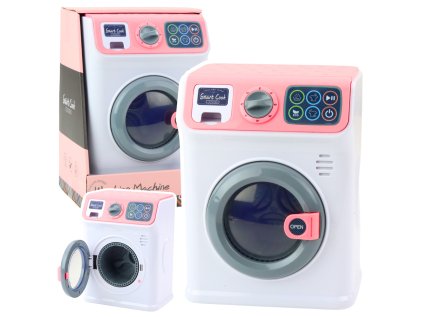 Detská práčka Otáčanie bubna Svetelné zvuky Biela a ružová