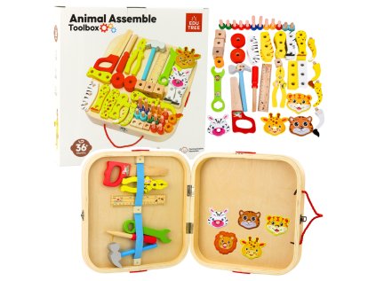 Drevená sada skrutkovačov pre domácich majstrov v kufríku 59el