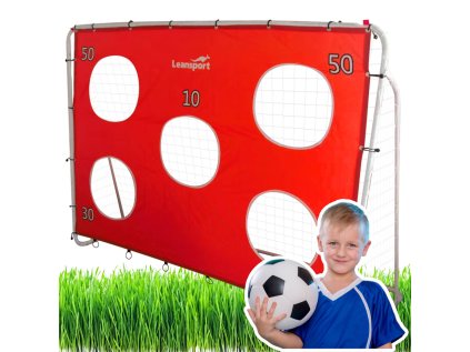Futbalová tréningová bránka s cieľovou podložkou Červená 213x152x75cm