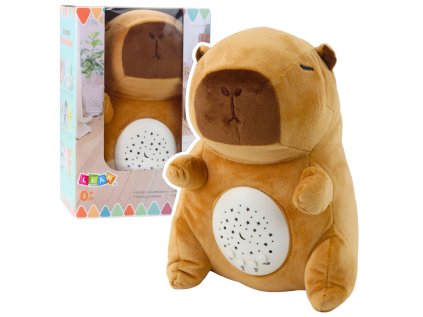 Plyšový maskot Capybara Star Projektor uspávaniek Zvuky Hnedá