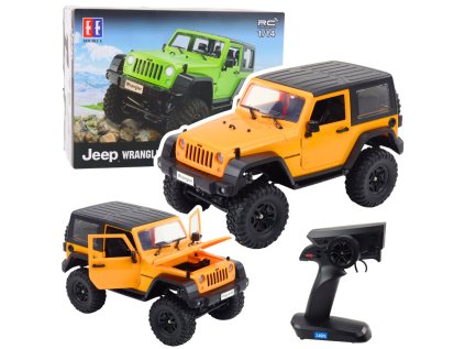 Diaľkovo ovládané terénne auto RC Jeep Wrangler Rock Crawler Orange 1:14