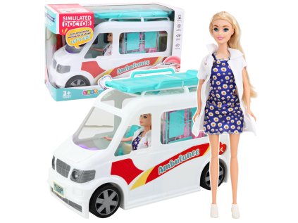 Mobilná nemocničná ambulancia s nosidlami 2v1 Príslušenstvo pre bábiky lekárov