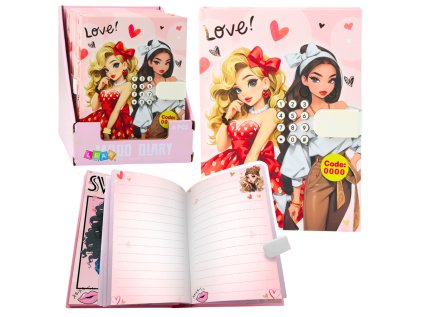 Dievčenský diár v Code Melodies Farebné stránky Srdiečka