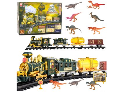 Klasický železničný vlak RC Dinosaury Svetlá Zvuky Dym 39 el.