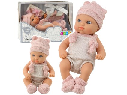 Detská bábika Baby Pink Oblečenie Cap Bib 18 cm