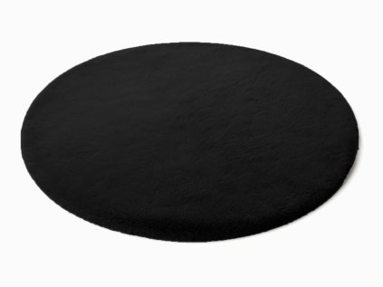 Čierny okrúhly koberec Rabbit