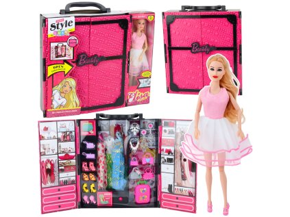 Ružová bábika Šatníková súprava Šaty Topánky Príslušenstvo