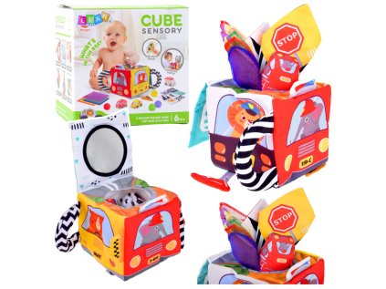Mäkká senzorická kocka so zrkadlom Cars Road Signs pre dieťa