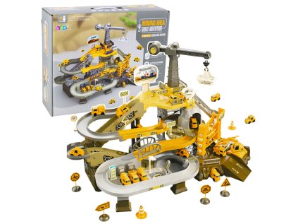 Interaktívna súprava dráhy pre stavebné vozidlá na banskom parkovisku