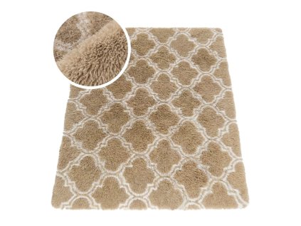 Béžový vzorovaný koberec shaggy Decor Latern