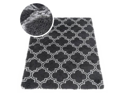 Tmavosivý vzorovaný koberec shaggy Decor Latern