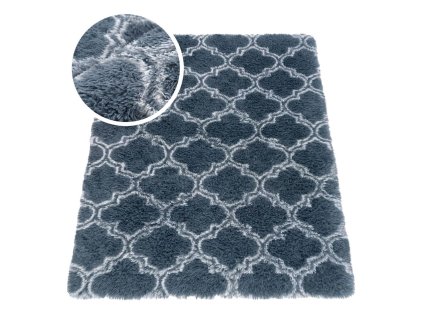Sivo-modrý vzorovaný koberec shaggy Decor Latern