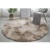 Béžový okrúhly shaggy koberec Ombre