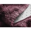 Tmavoružový okrúhly shaggy koberec Ombre